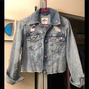 Hollister Crop Denim Jacket Size XS NWOT